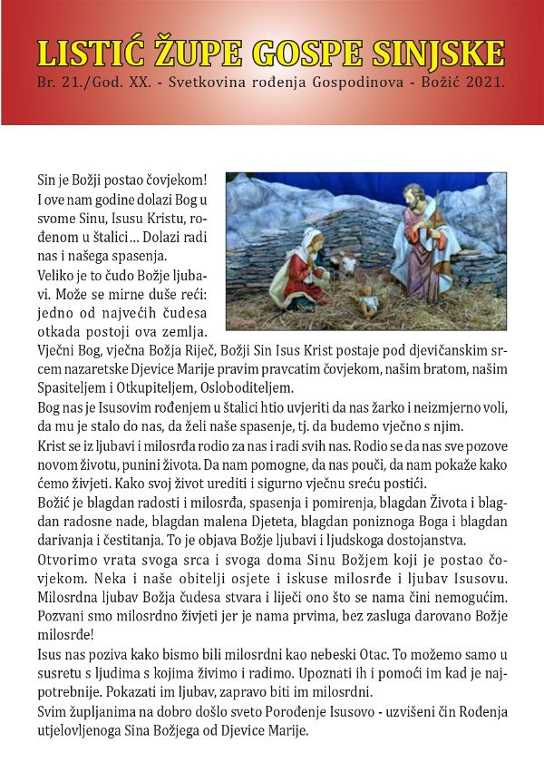 Listic zupe bozic 2021